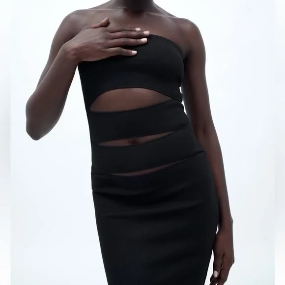 Strapless black maxi dress - Picture 3 of 4